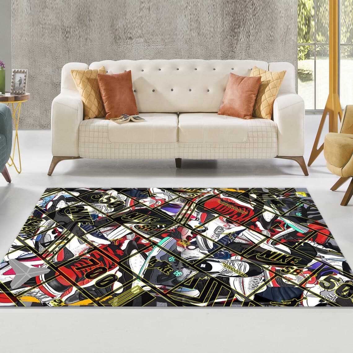 Inktee Store - Amazon Nike Jordan Home Decor Living Room Area Rug Image