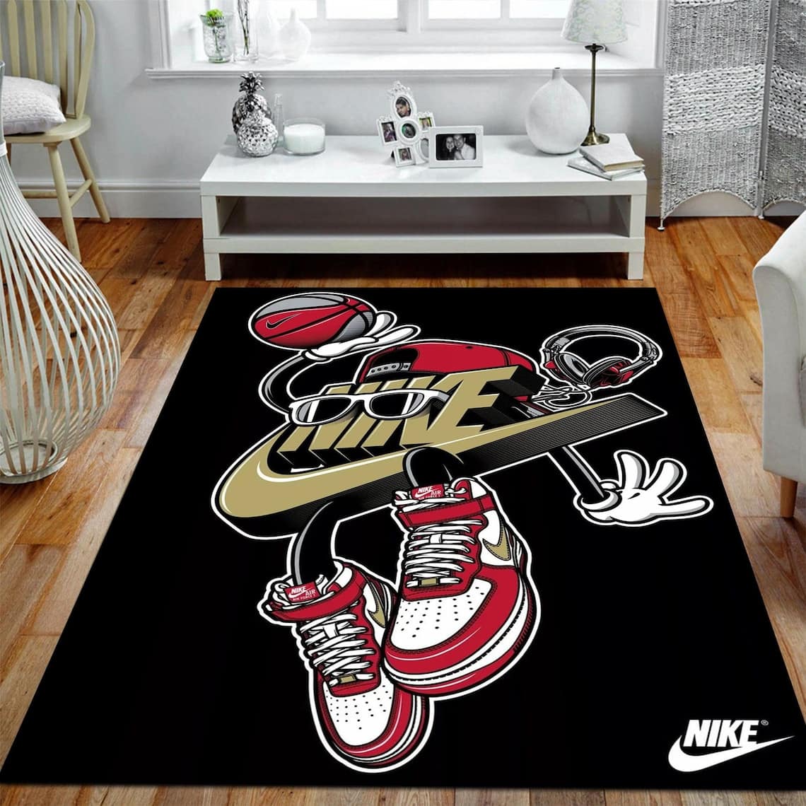 Inktee Store - Amazon Nike Sneaker Living Room Area Rug Image