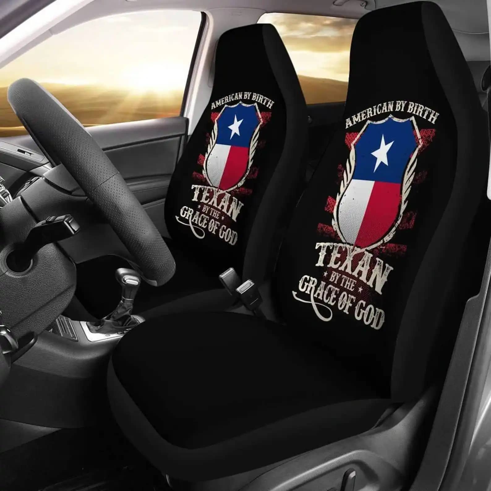 American By Birth Texan By The Grace Of God Car Seat Covers