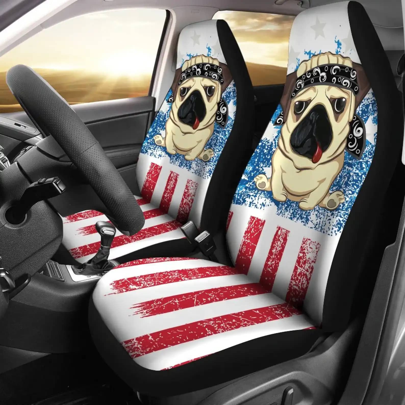 American Pug Dog Car Seat Covers