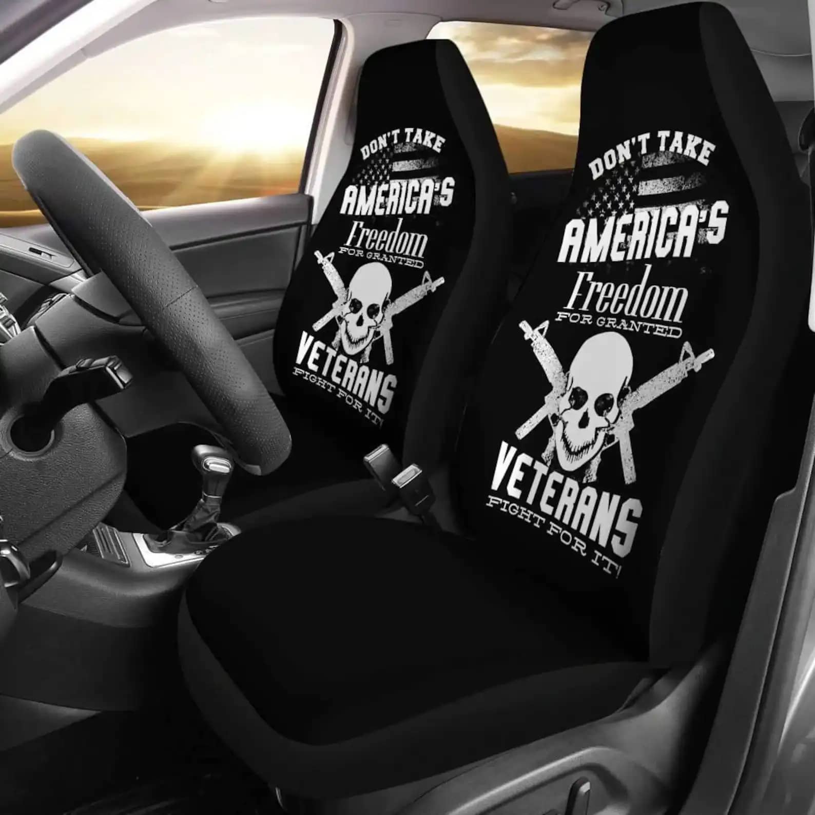 America'S Freedom For Granted Veterans Car Seat Covers