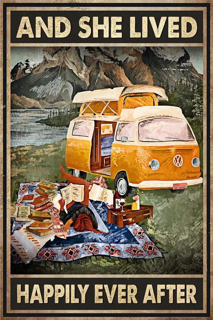 And She Lived Happily Ever After Camping Poster
