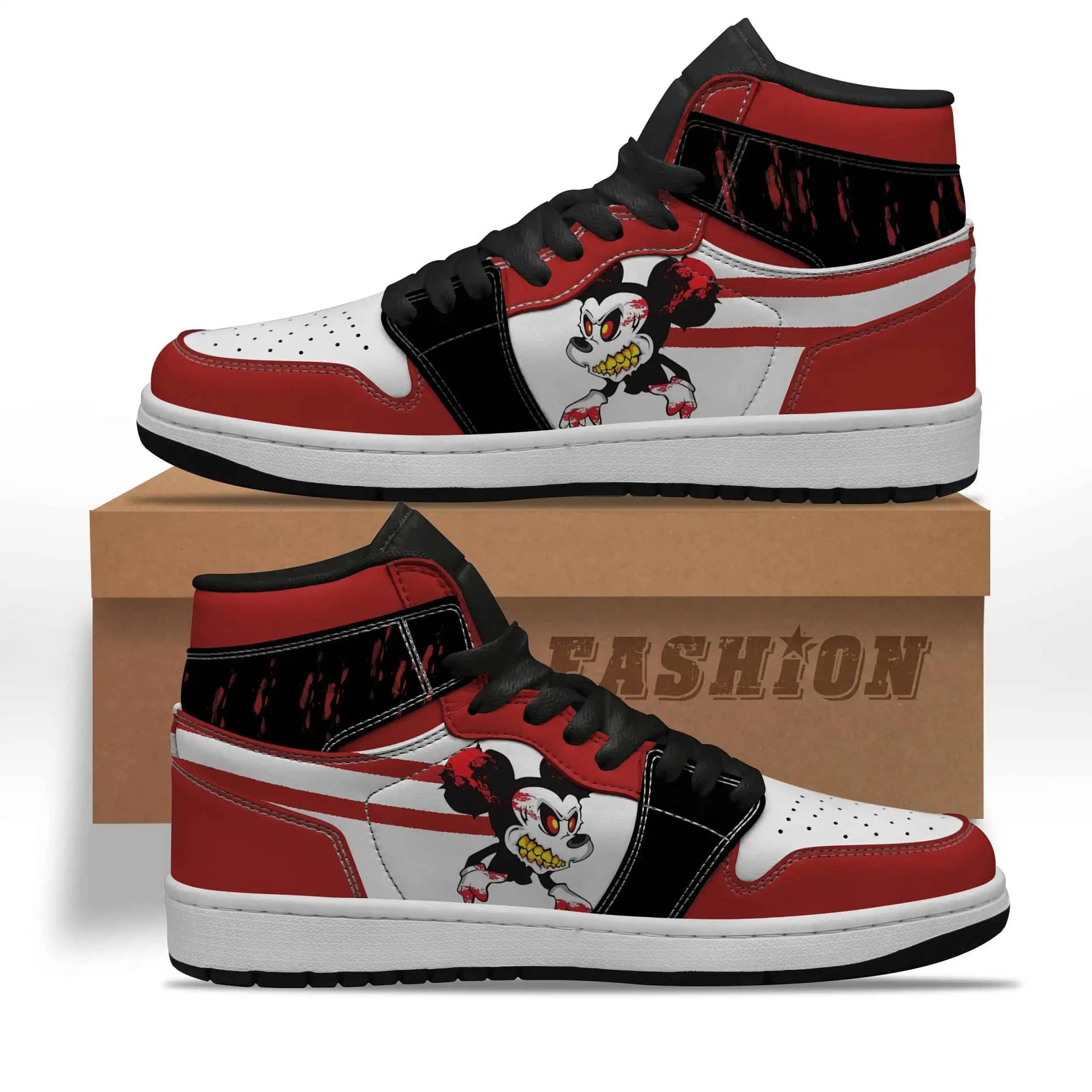 Angry Mickey Mouse Custom Best Seller Sku 091 Air Jordan Shoes