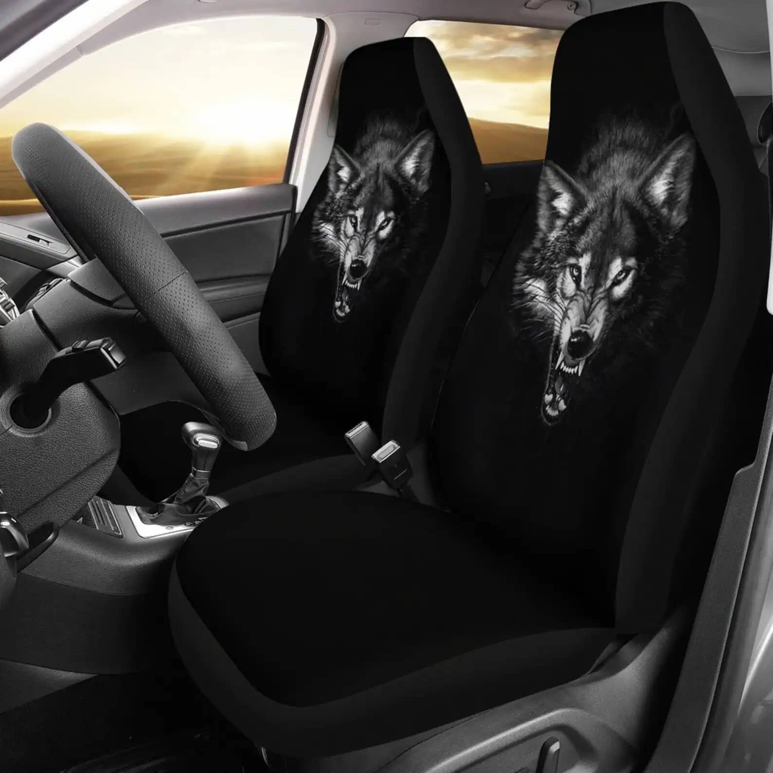 Angry Wolf Car Seat Covers