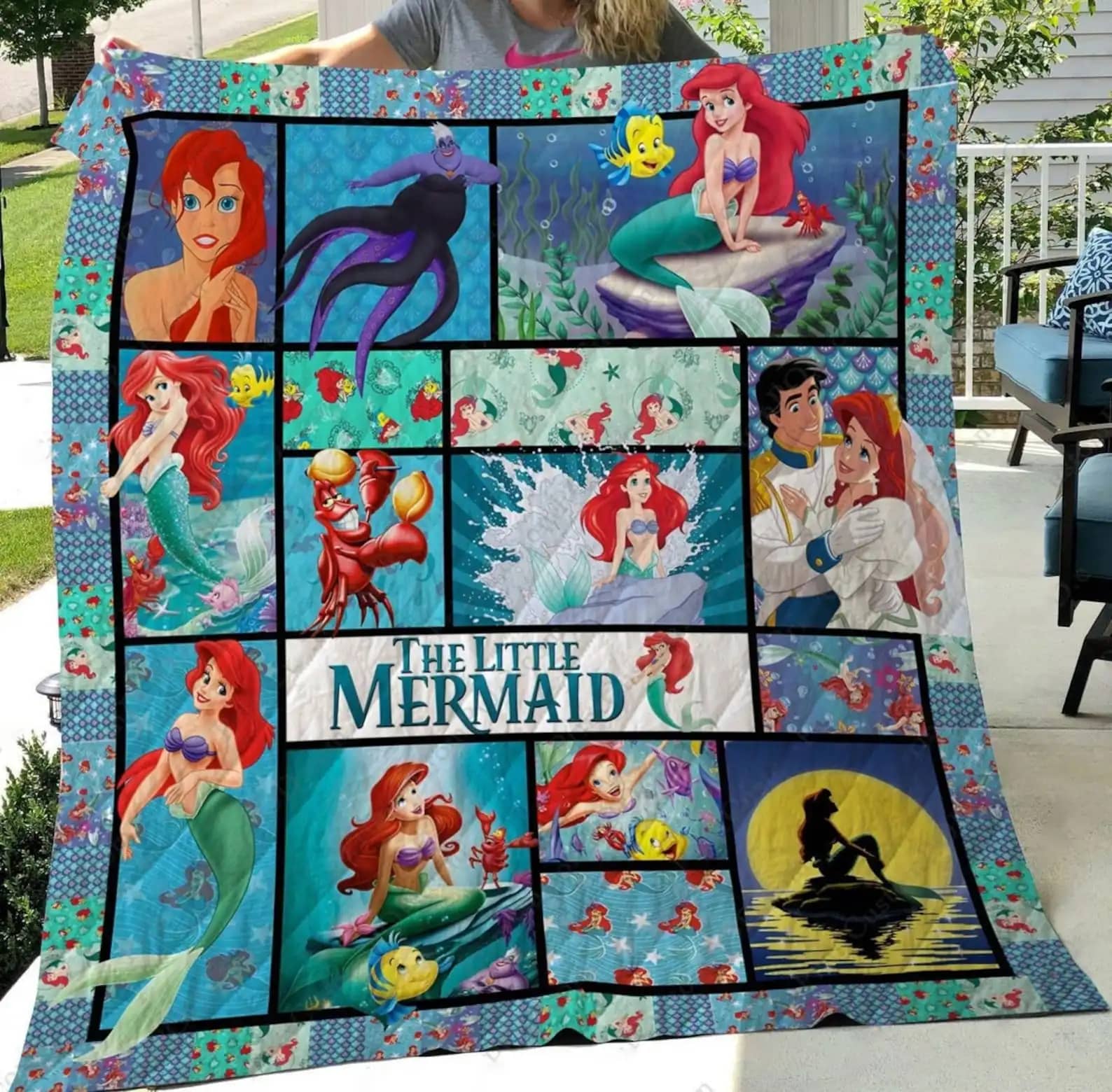 Ariel The Little Mermaid Blanket Cartoon Disney Princess Gift For Fans Quilt