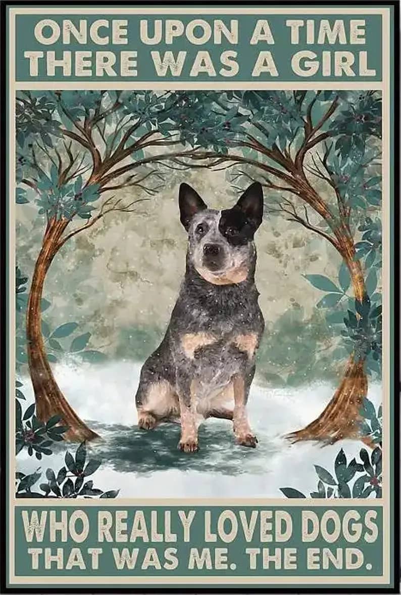 Australian Cattle Once Upon A Time Girl Really Loved Dogs Poster