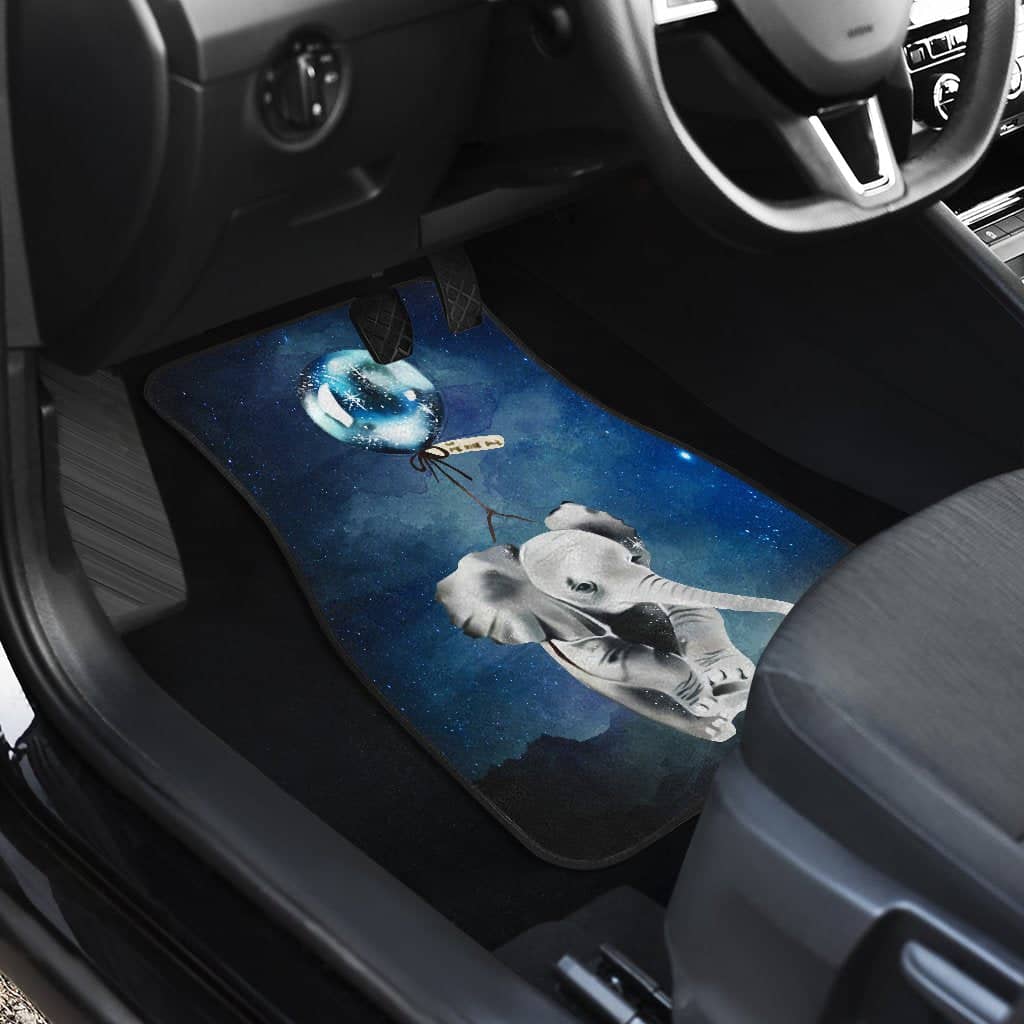 Inktee Store - Baby Elephant Bubble Front And Back Car Floor Mats Image