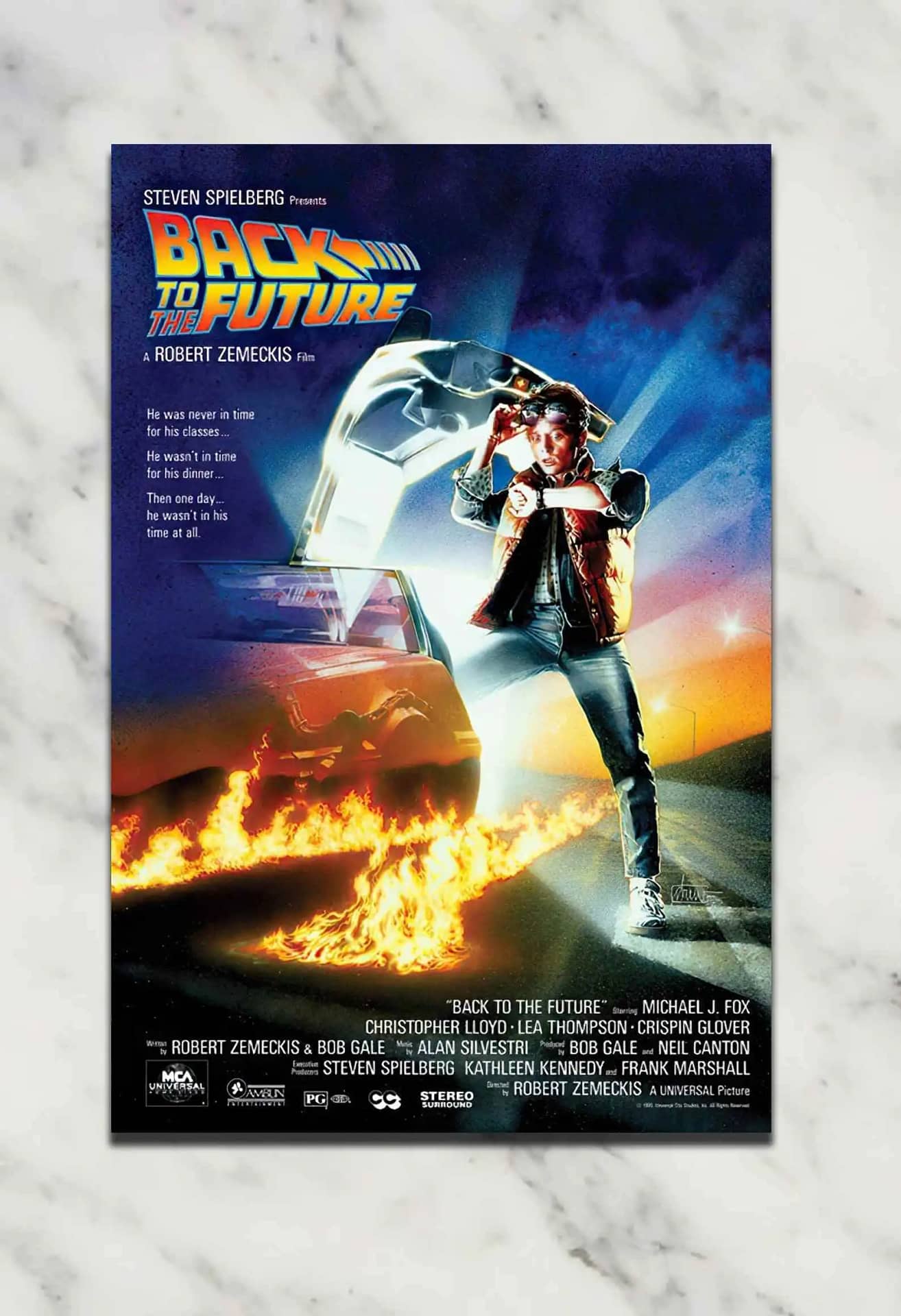 Back To The Future Cast Movie Poster Home Cafe Wall Decor Metal Sign
