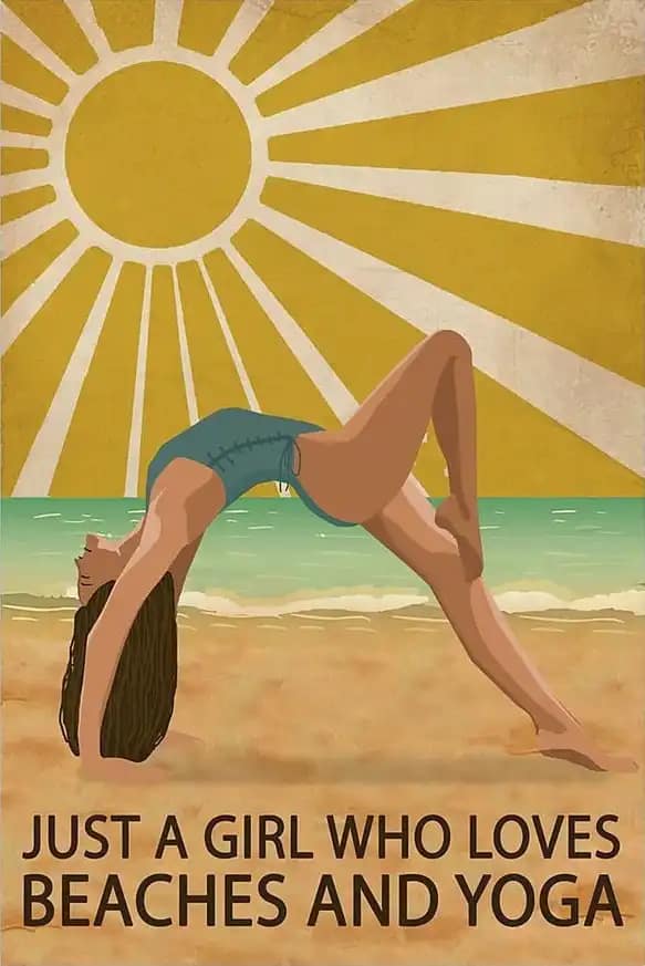 Beach Yoga Just A Girl Who Loves Beaches And Lover Poster