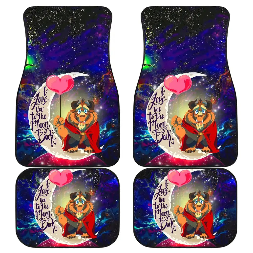 Beauty And The Beast Love You To The Moon Galaxy Car Floor Mats