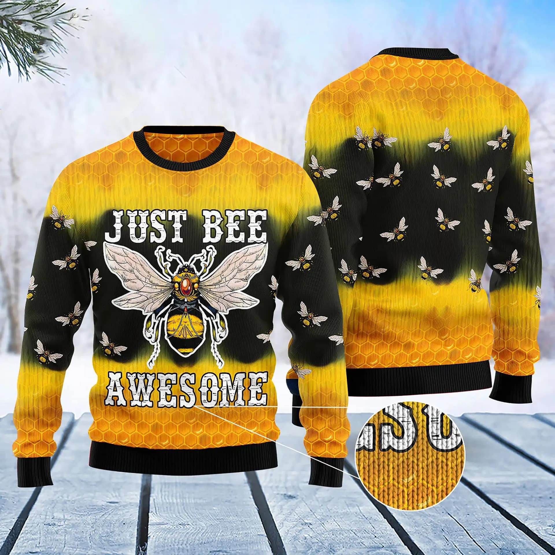 Bee Tie Dye Knitted Xmas Best Holiday Gifts Ugly Sweater
