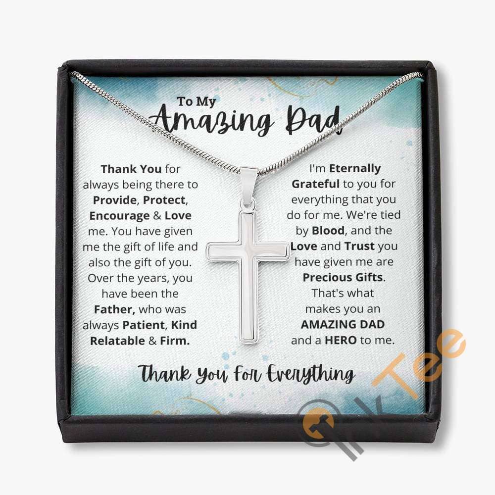 Best Dad Gift Engraved Father'S Day Amazing Present Personalized For Father Necklace Cross Personalized Gifts
