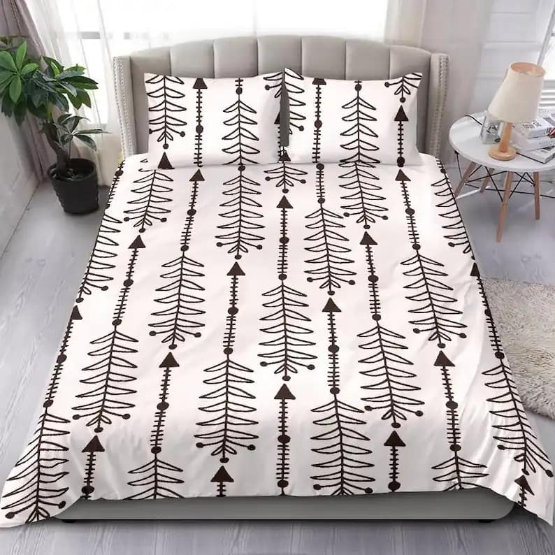 Black And White Bedding Set With Indian Style Arrow Pattern For Bedroom Decor Quilt Bedding Sets
