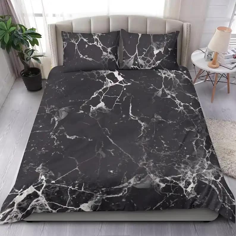 Black And White Marble Bed Set For Everyone Quilt Bedding Sets