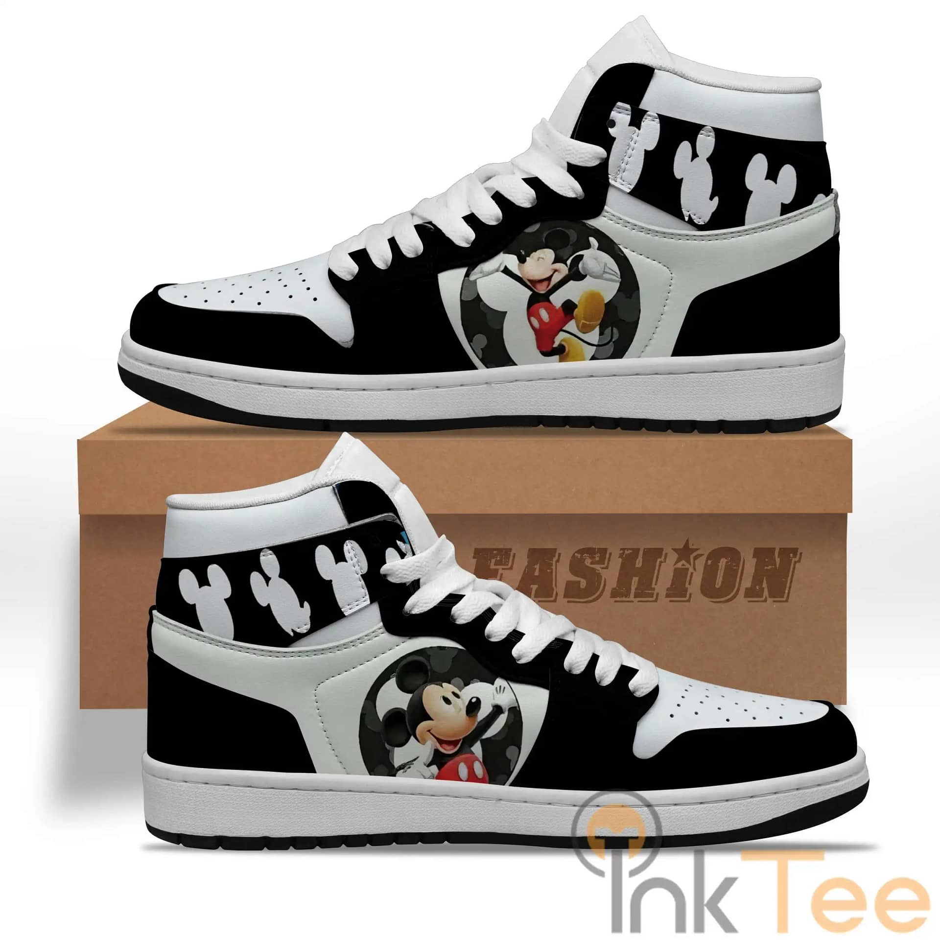Black And White Mickey Mouse Custom Air Jordan Shoes