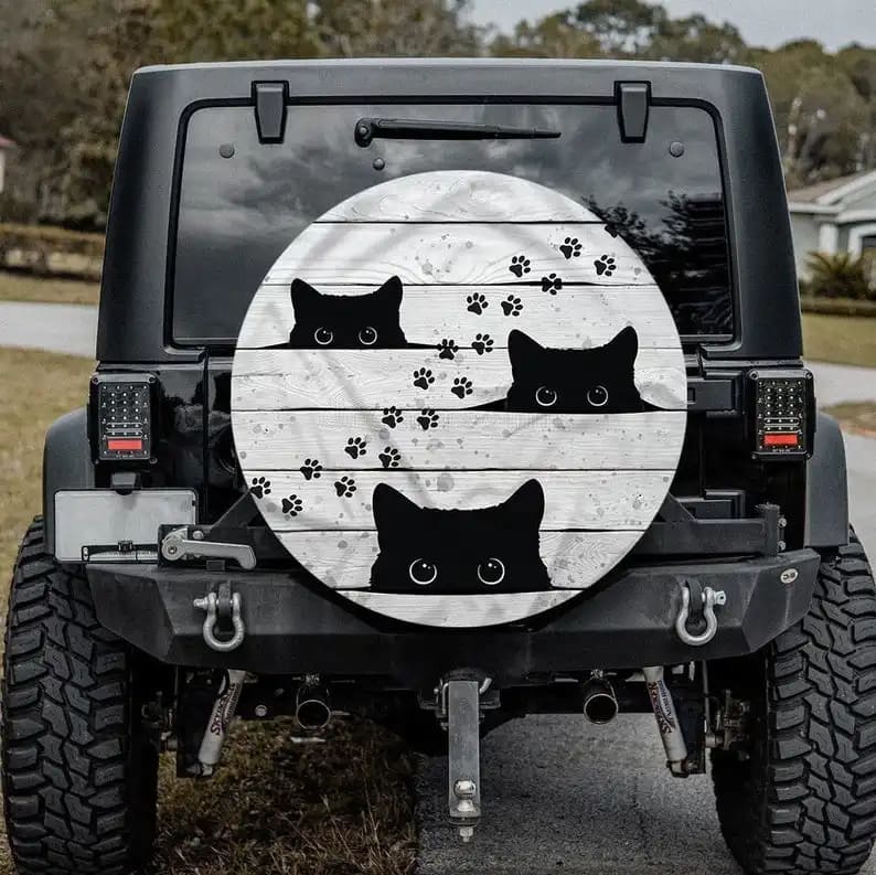 Black Cats Custom Gifts Tire Cover