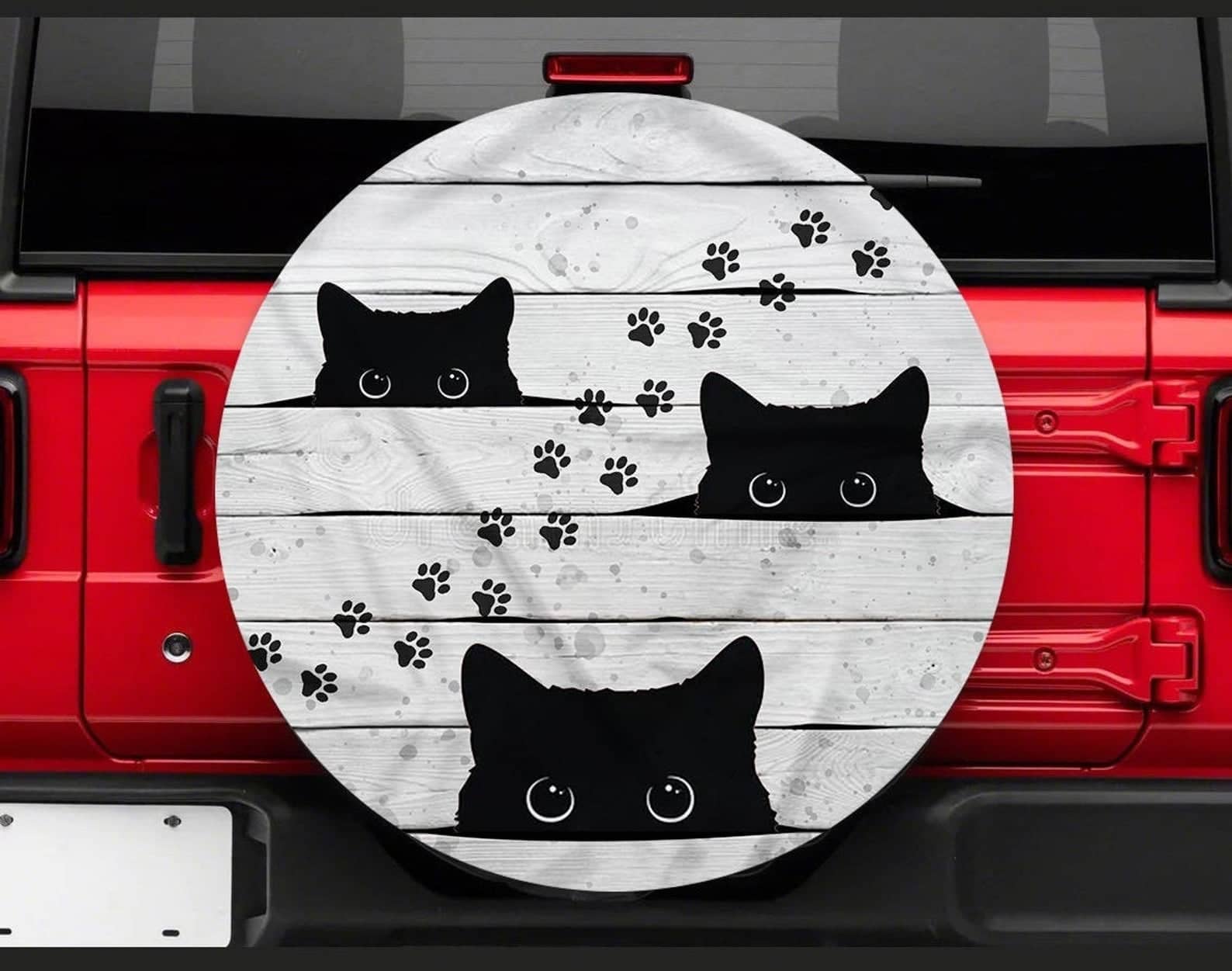 Inktee Store - Black Cats Custom Gifts Tire Cover Image
