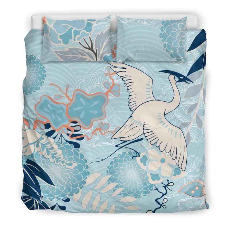 Inktee Store - Blue Oriental Japanese Kimono Quilt Bedding Sets Image