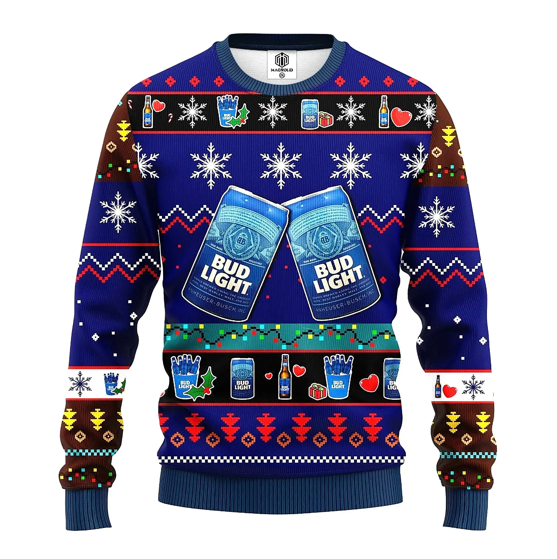 Bud Lights Knitted Xmas Best Holiday Gifts Ugly Sweater