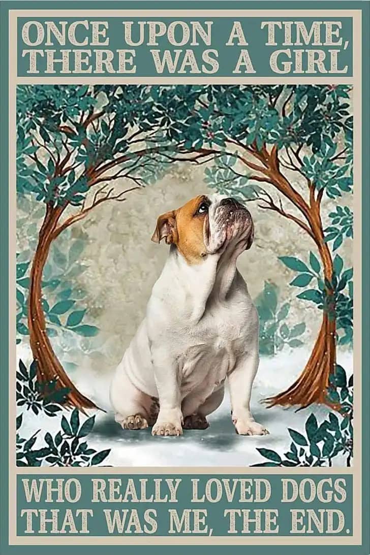 Bulldog Once Upon A Time There Was Girl Who Really Loved Dogs That Me Lover Dog Poster