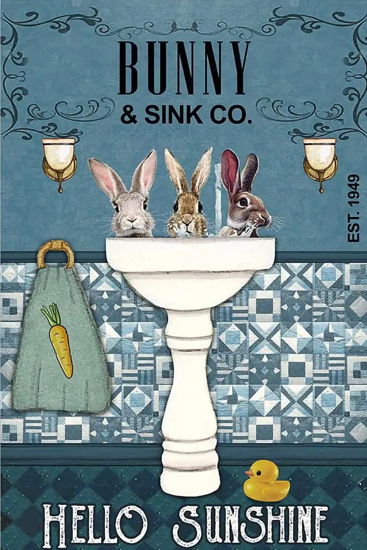 Bunny And Sink Co Hello Sunshine Poster