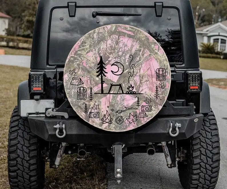 Camping Things Face Tire Cover