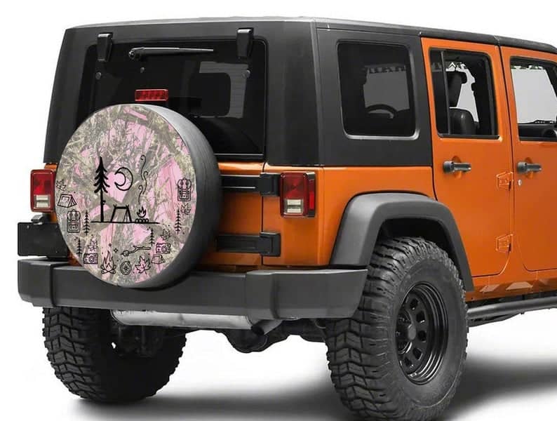 Inktee Store - Camping Things Face Tire Cover Image