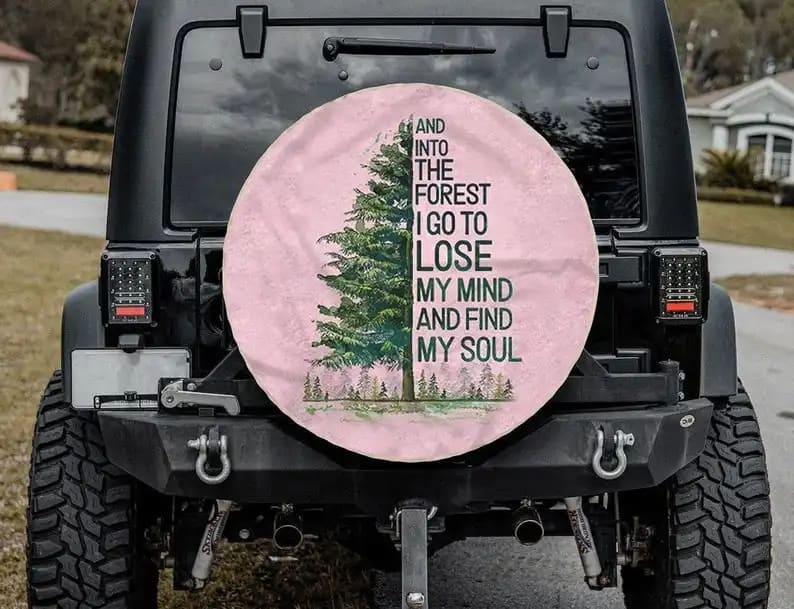 Camping Tree Art Tire Cover