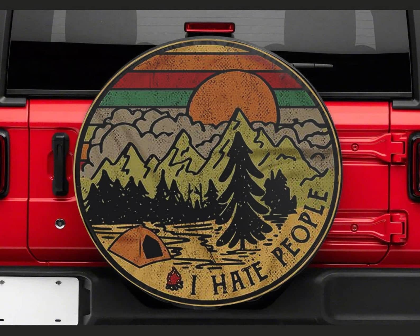 Inktee Store - Camping Vintage Art Tire Cover Image