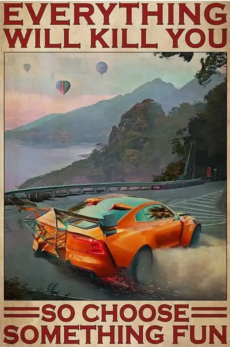 Car Everything Will Kill You So Choose Something Fun Racing Poster