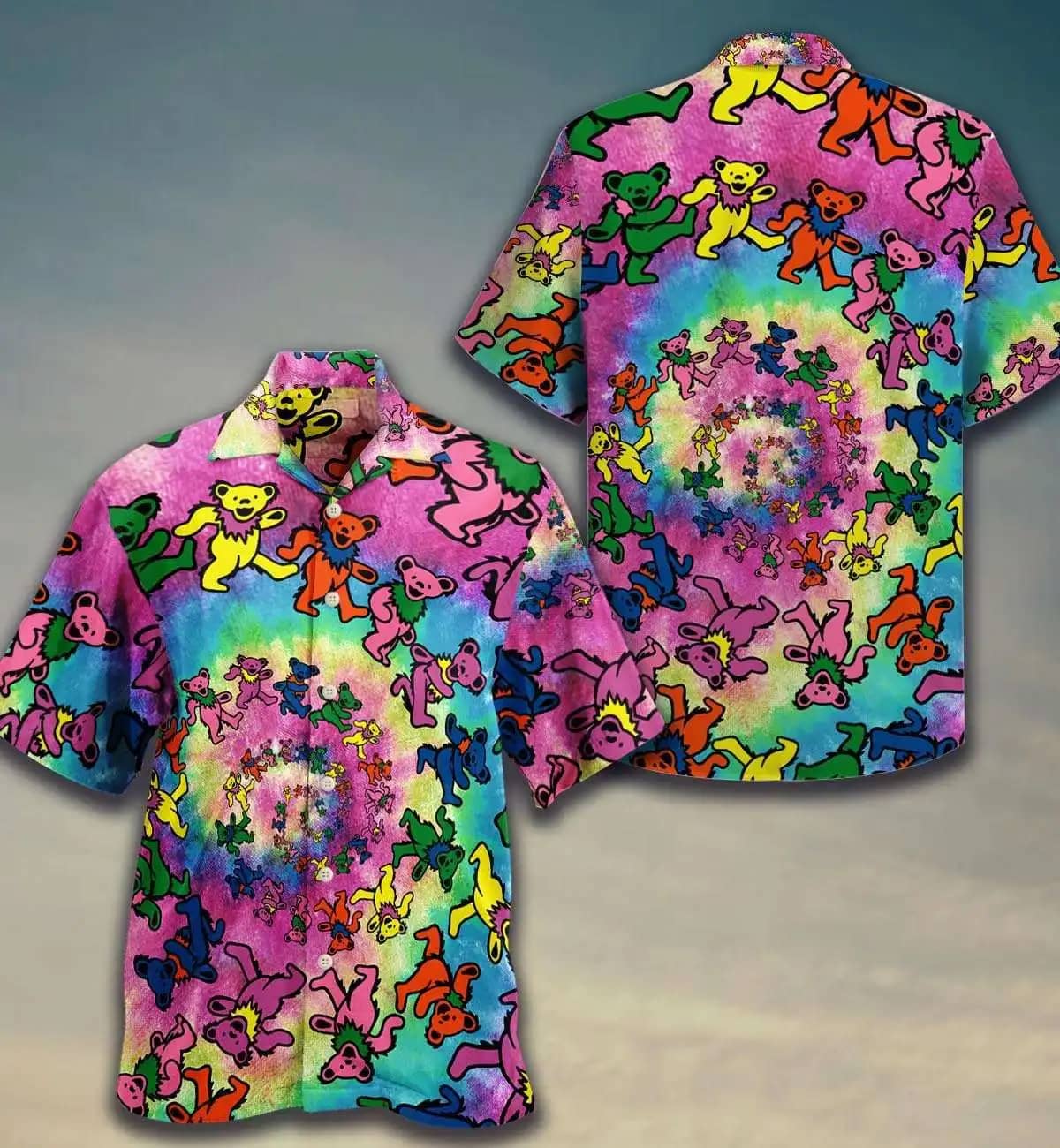 Care Bear Multi Around Tropical Pattern Summer Vacation Hawaiian Shirts