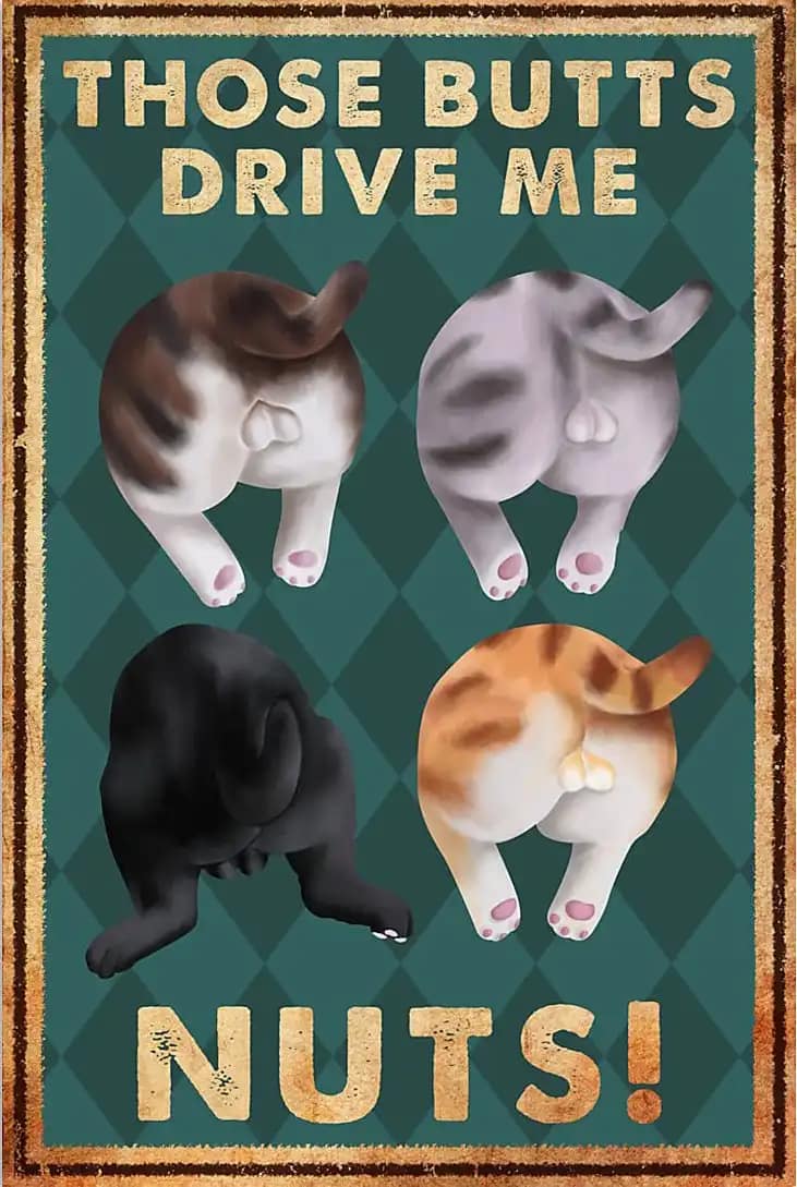 Cat Those Butts Drive Me Nuts Poster