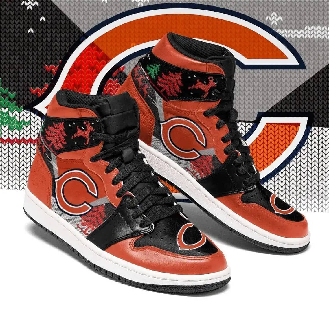Christmas Chicago Bears Nfl Sneakers Team Perfect Gift For Sports Fans Air Jordan Shoes