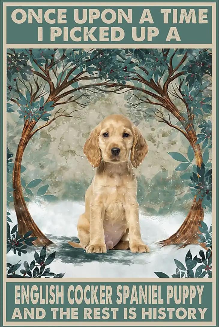 Cocker Spaniel Puppy Once Upon A Time I Picked Up English And The Rest Is History Poster