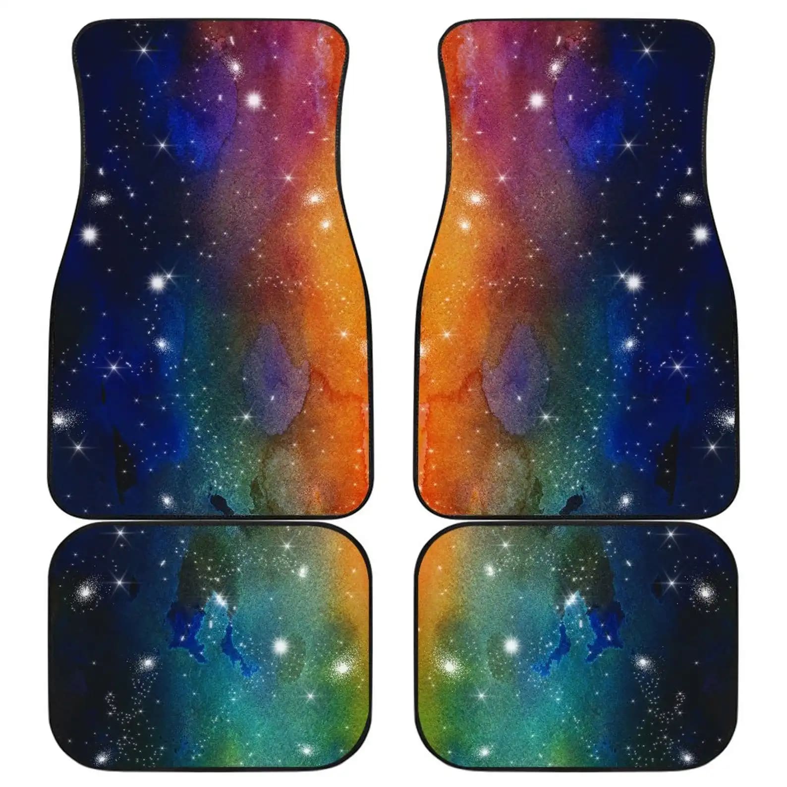 Colorful Celestial Outer Space Galaxy Stars Car Floor Mats