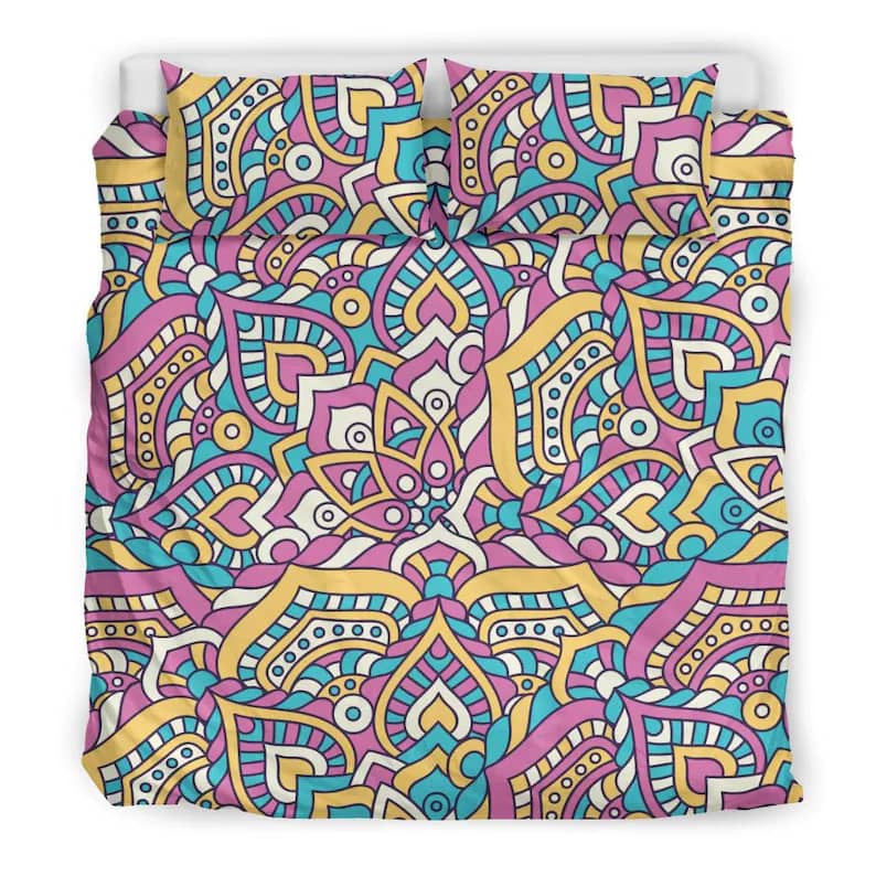 Inktee Store - Colorful Hippie Mandala Quilt Bedding Sets Image