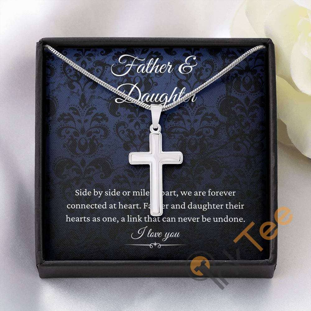 Cross Father &Amp; Daughter Necklace Birthday Gift Ideas For From Dad Father'S Day Happy Personalized Gifts