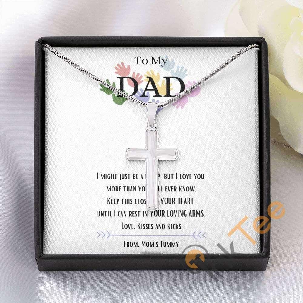 Cross Father's Day Gift For New Dad To Be Gifts Idea Expectant Future Father Reveal Necklace Personalized Gifts