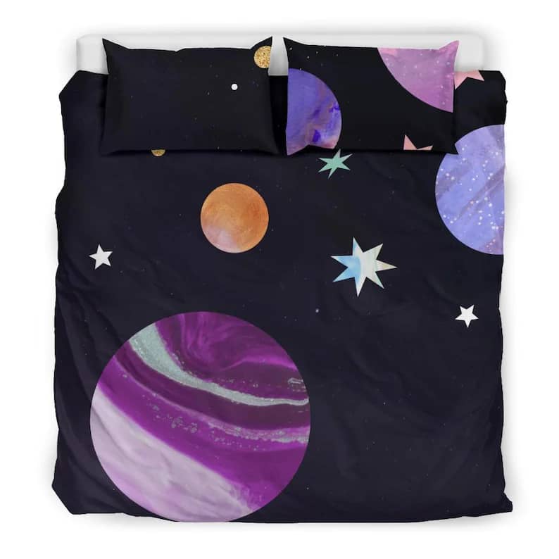 Inktee Store - Custom Black Sky Galaxy Quilt Bedding Sets Image