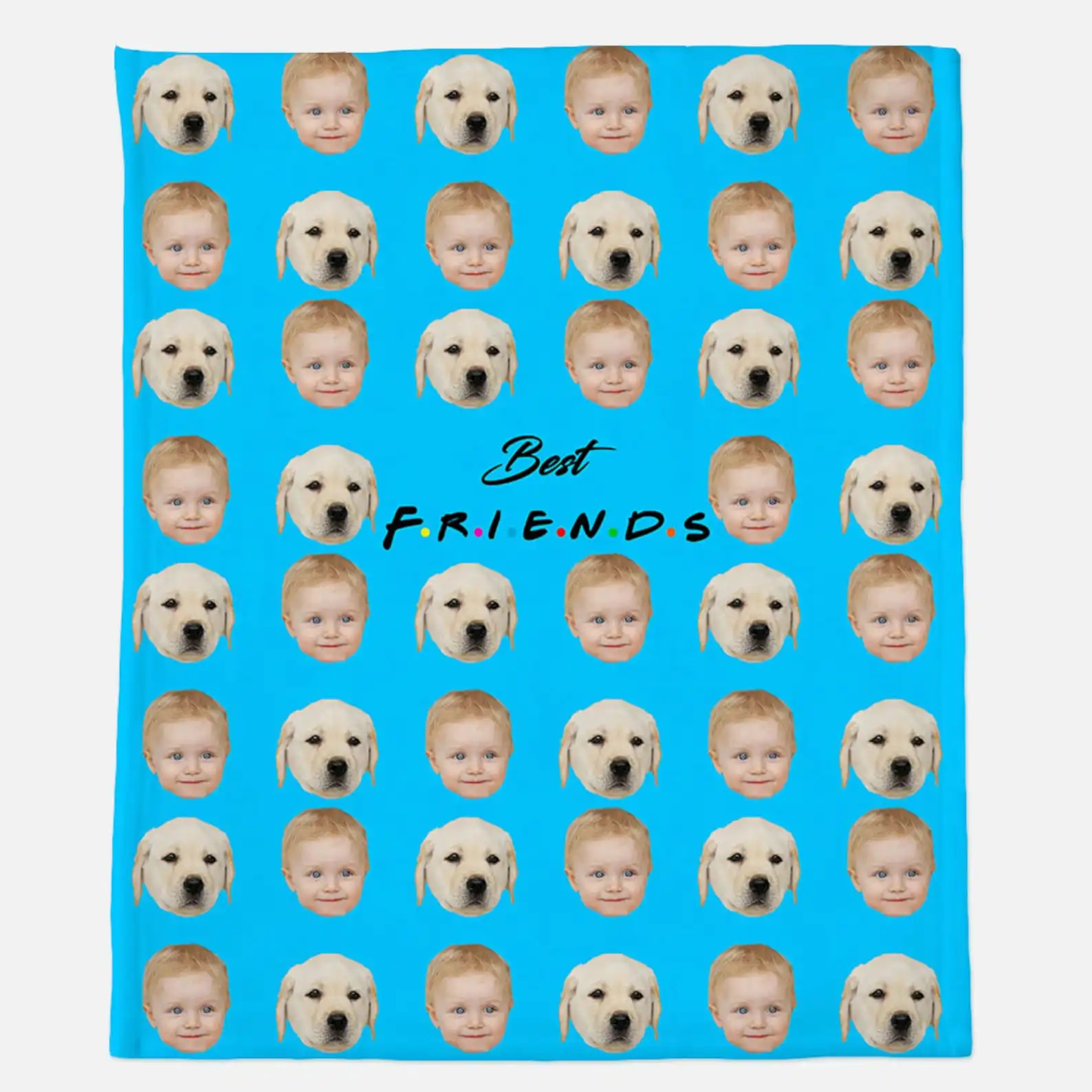 Customized Best Friends Your Dog Face Pet Lover Gift Fleece Blanket