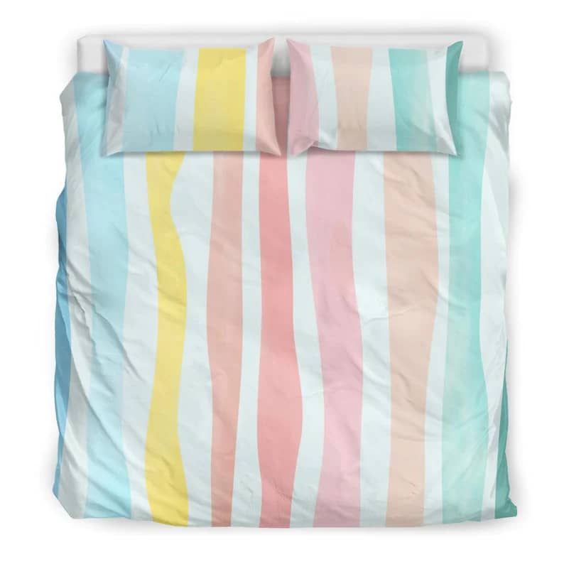 Inktee Store - Cute Colorful Wavy Stripes Quilt Bedding Sets Image