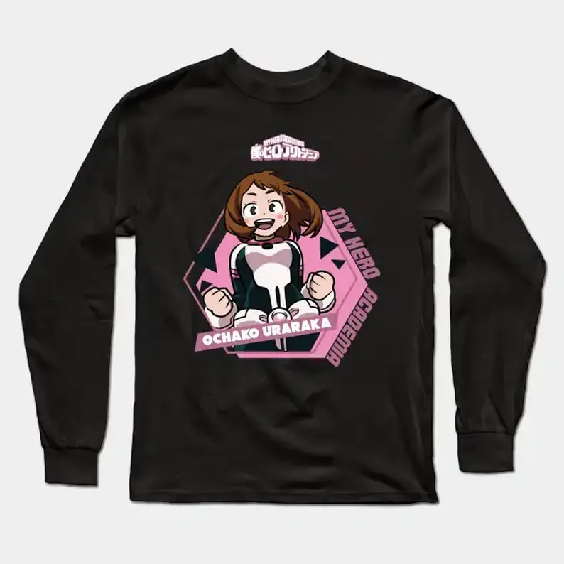 Cute Girl Ochako Urakaka Gift Idea For Fans Anime My Hero Academia Long Sleeve T-Shirt