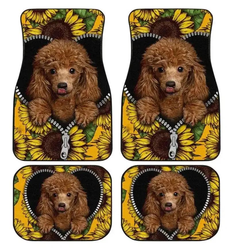 Cute Sunflower Poodle For Poodle Owners Car Floor Mats