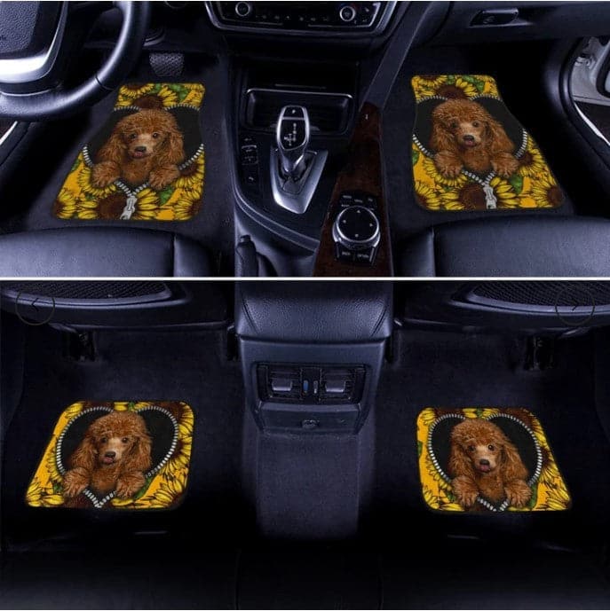Inktee Store - Cute Sunflower Poodle For Poodle Owners Car Floor Mats Image