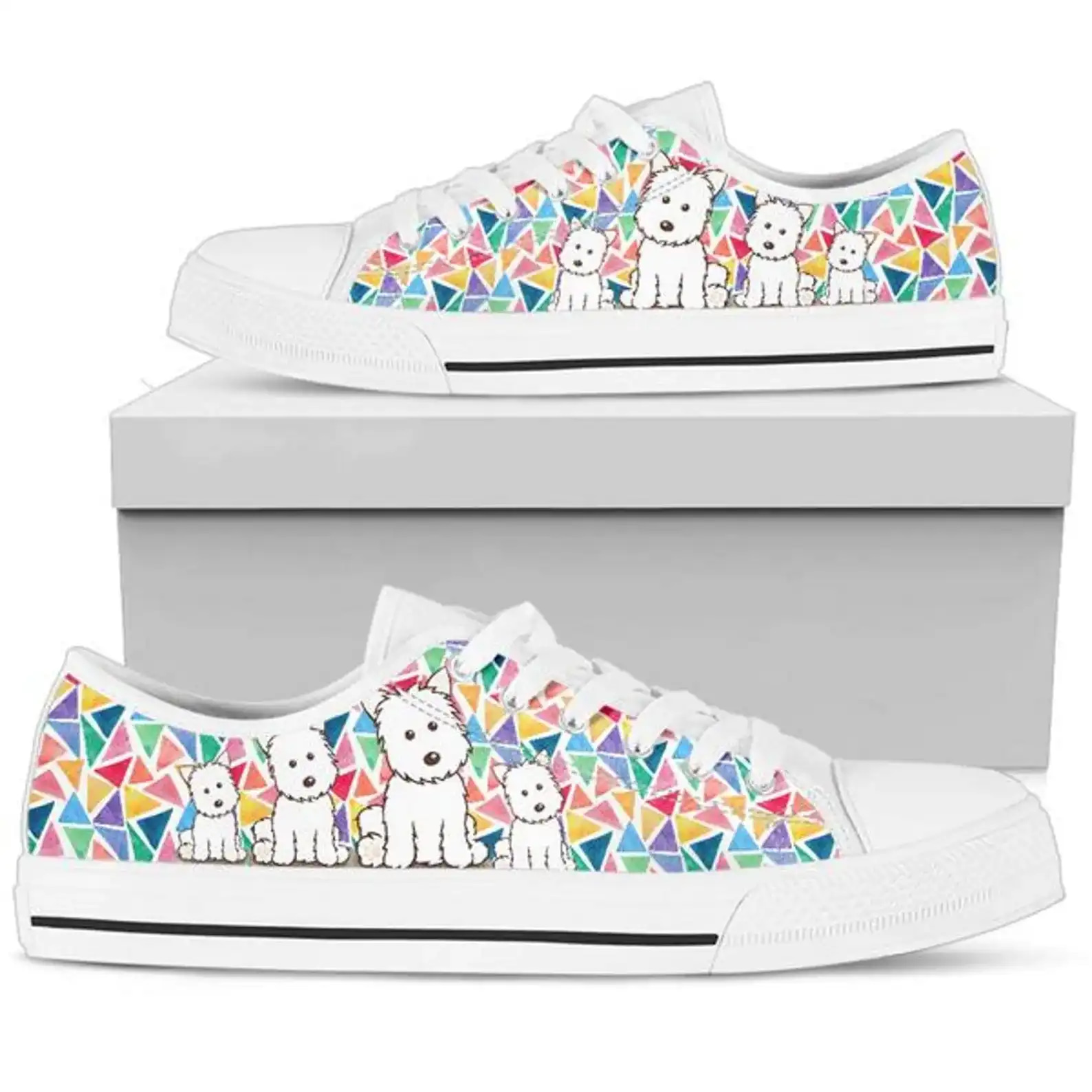 Cute Westie Puppy Customized Fashion Sneakers Low Top Sneakers