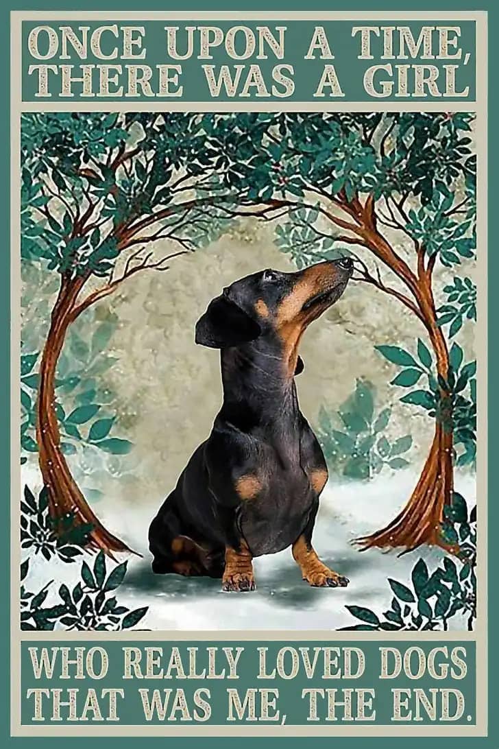 Dachshund Once Upon A Time There Was Girl Who Really Loved Dogs That Me Dog Lover Animal Poster