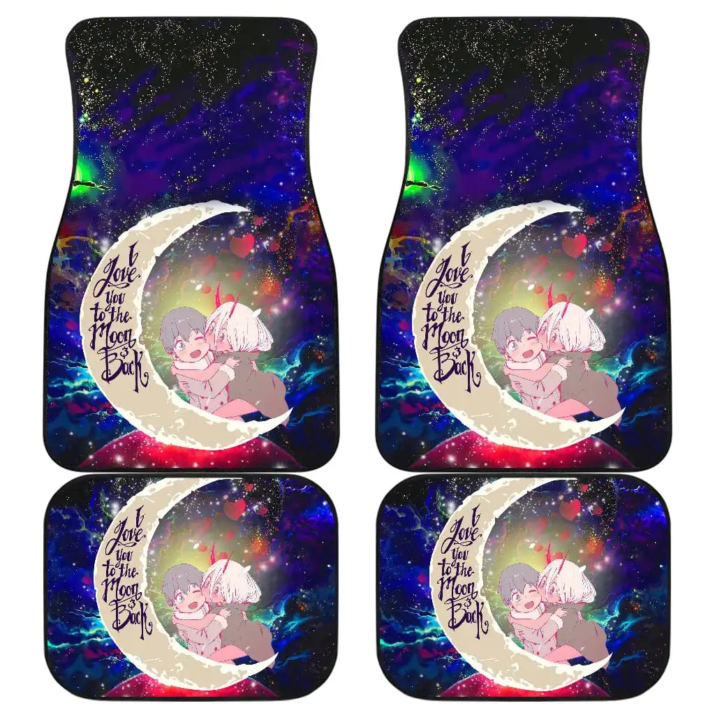 Darling In The Franxx Hiro And Zero Two Love You To The Moon Galaxy Car Floor Mats