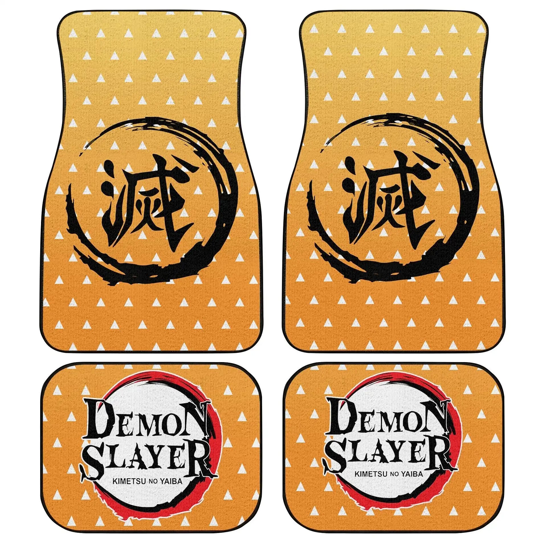 Demon Slayers Zenitsu Agatsuma Pattern Kimetsu No Yaiba Car Floor Mats