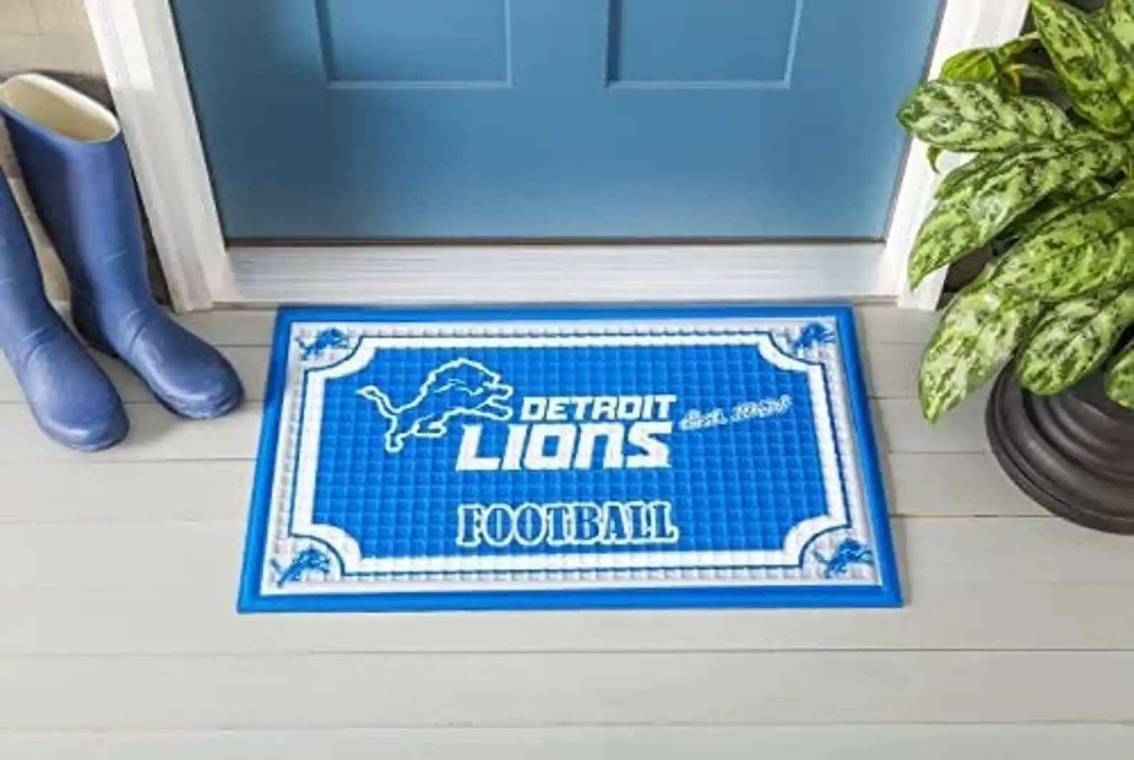 Detroit Lions Football Doormat