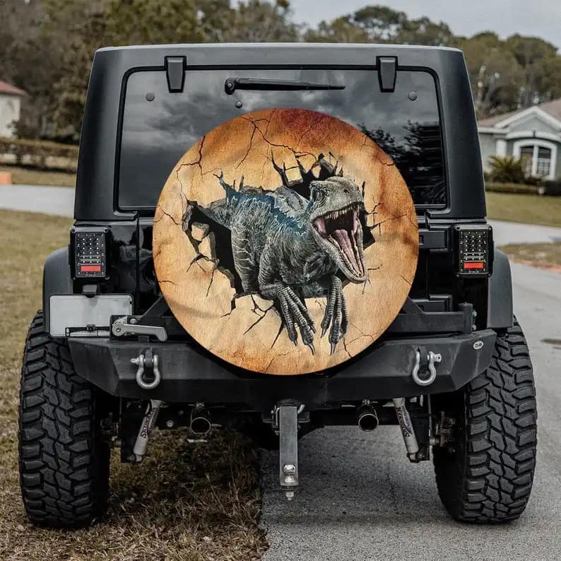 Dinosaur Appears Custom Tire Cover